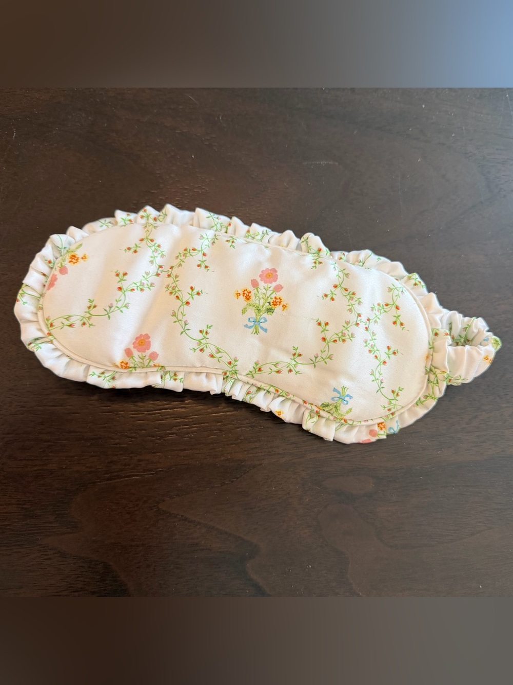 Hill House Sleep Mask | Floral Silk | Ruffle Trim | See Notes